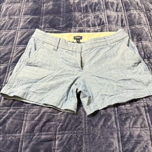 J. Crew Women's Light Blue Casual Cotton-Blend Shorts 4  3.5 inch